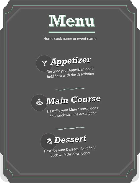 Google Menu Template