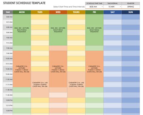 Google Sheet Schedule Template
