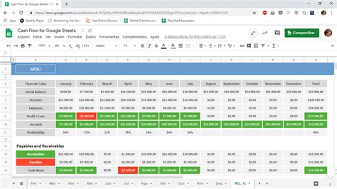 Google Sheets Cash Flow Spreadsheet Template LUZ Templates
