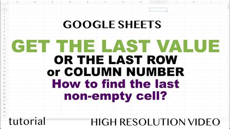 Google Sheets Get Last NonEmpty Cell in Row or Column YouTube