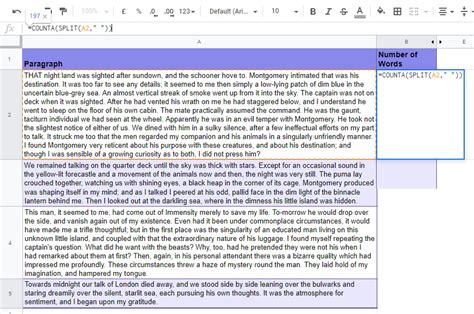Google Sheets Get the Number of Words or Sentences in a Cell