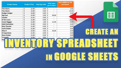 Google Sheets Inventory Management System Template YouTube