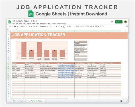 Google Sheets Job Application Template