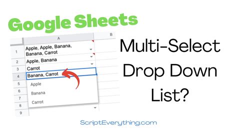Google Sheets Multi Select Dropdown List Script Everything