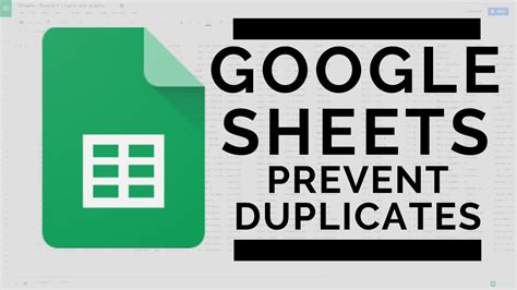 Google Sheets Prevent Duplicate Entries YouTube