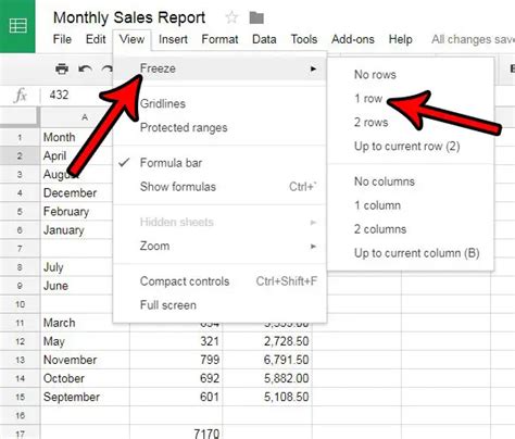 Google Sheets Repeat Header Row on Every Page
