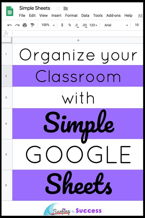 Google Sheets Simple Sheets for Your Classroom Surfing to Success