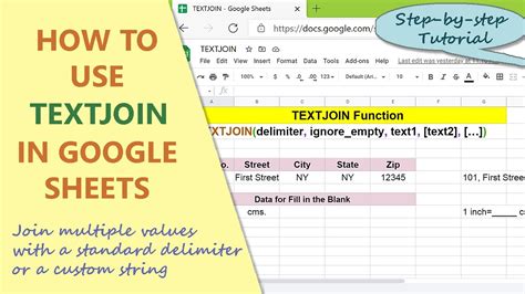 Google Sheets TEXTJOIN Function Join Multiple Values with a Delimiter