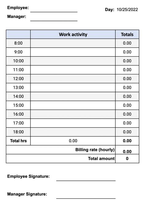 Google Sheets Time Tracking Template Lunch