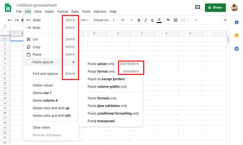 Google Sheets keyboard shortcuts for PC and Mac IONOS