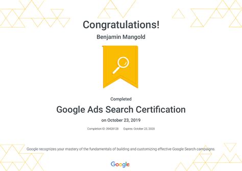Google ad certification. A Google Ads certification allows you to demonstrate that Google recognizes you as an expert in online advertising. You can access Google Ads certifications on … 