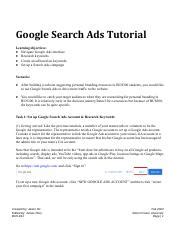 Google ads tutorial pdf.  Self-paced video learning with completion Hi all, To...