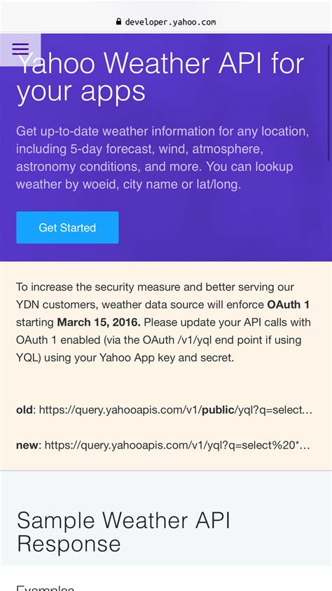 Google and Yahoo Weather API - Stack Overflow