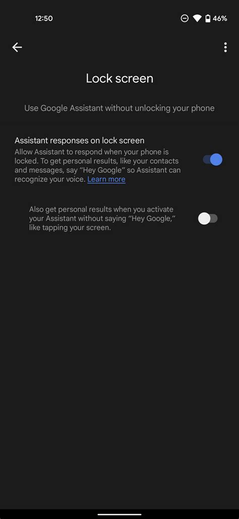 Google assistant lock screen not working.  Learn more about using Guest mode Ne...