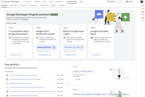 Google developer program dashboard.  Protect your site from spam and abuse.  Join the program ...