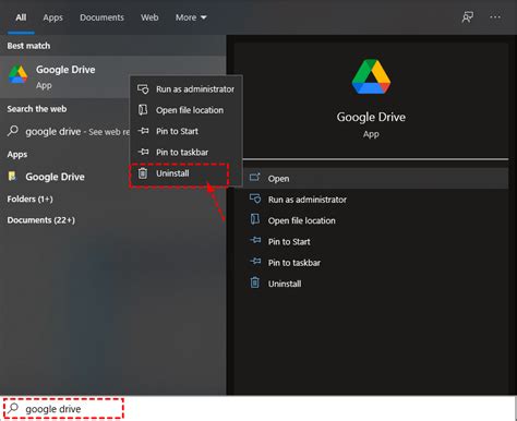 Google drive is in use uninstall. " Uninstall Google Drive: To uninstall Goog...