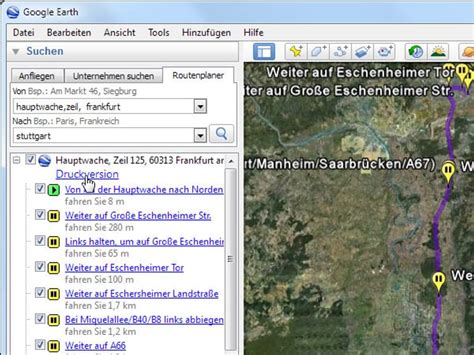 Google earth routenplaner