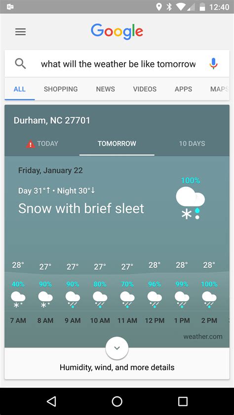 Google enhances weather info on Android devices