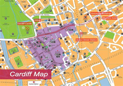 Google map of cardiff.  MAPS OF THE CITY CENTRE AND CARDIFF BAY With a compact, flat c...