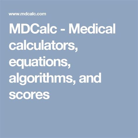 Google open my calculator.  The source for medical equations, algorithms, sco...