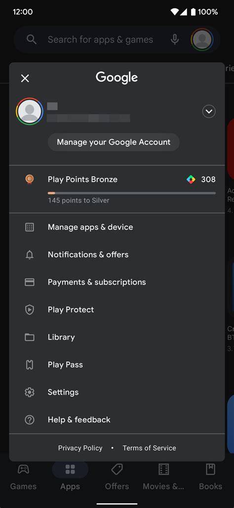 Google play store account settings.  The apps, games, and other content ...