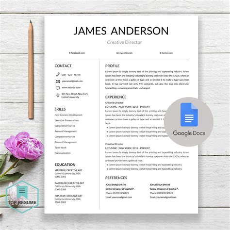 Google resume template picturesress