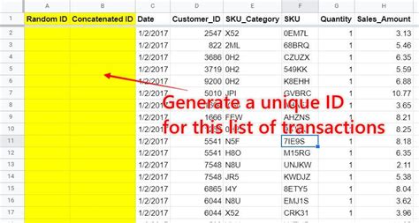 Google sheet generate unique id.  The column you want your custom IDs to be generated.  goog...