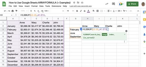 Google sheets array lookup.  See Also ARRAYFORMULA: Enables the display of values I need a form...