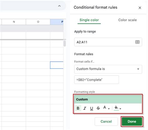 Google sheets conditional formatting row based on cell.  You can achie...