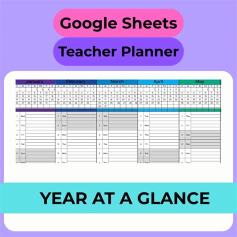 Google sheets sequence dates.  Digital Teacher Planner for Lesson Planning and L...