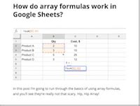 Google sheets value in array.  In this article, we will explore what array formulas are, how the...