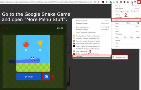 Custom Color Schemes for Google Snake. This project has JavaScript code that, when pasted directly into the developer console in the browser, changes colors in the Google Snake Game. This mod is supported on Chrome and Opera. Other browser may or may not work. Making It Work. Simply click the bookmark. To import the bookmark, follow this video. 
