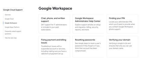 Google workspace customer service email.  Support options vary depending on your subsc...