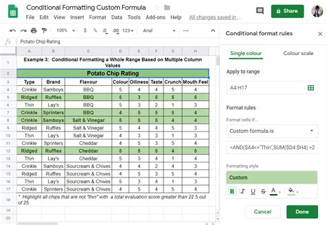 Googlesheets Google Sheets Conditional Formatting based on two cells