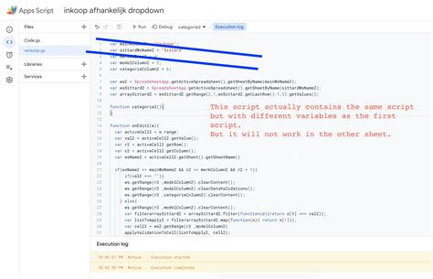 Googlesheets Google Sheets script not working if new script made for