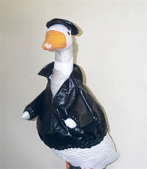 Goose clothes for cement goose. 13" Santa Goose Geese Outfit Crochet Lawn Goose Clothes Outdoor Garden Statue Apparel Yard Art. (924) $24.00. Snowflake Goose Outfit. Red Snowflake Goose clothes. Size Large. For cement or plastic goose. Dress, Hat and Scarf. Goose wear. 