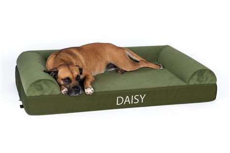 Gorilla dog beds. The K9 Ballistic Tough Orthopedic Dog Bed comes in five different sizes and 13 colors. The smallest is 24″ x 18″ x 5″, which is ideal for Pomeranians, Chihuahuas, and terriers. Meanwhile, the extra-extra-large is 68″ x 40″ x 5″, which handles everything from St. Bernard’s to large German Shepherds. 
