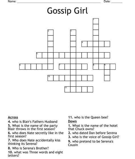 Gossip column couple is a crossword puzzle clue. Clue: Gos