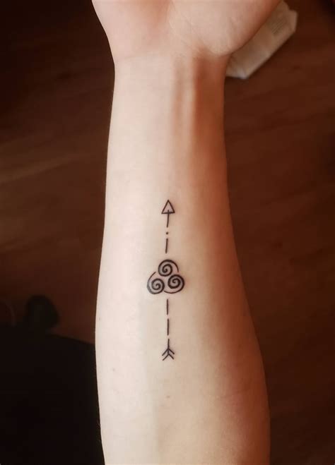Got an air element symbol tattoo TheLastAirbender