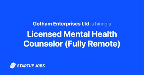 Gotham Enterprises Ltd Remote Mental Health Counselor in …