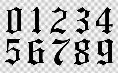 Gothic Number Font