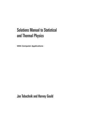 Gould tobochnik statistical thermal physics solution manual. - Manual de usuario de la bomba de calor panasonic.