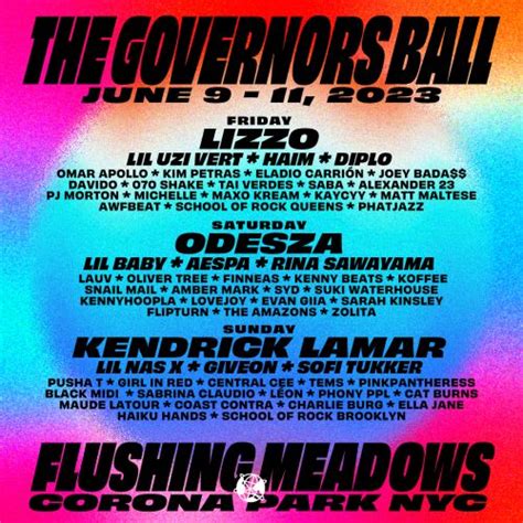 Govball nyc. Taking place once again at Flushing Meadows Corona Park in Queens, the 2023 Governors Ball Music Festival from June 9-11 will offer elevated ticket options and food … 