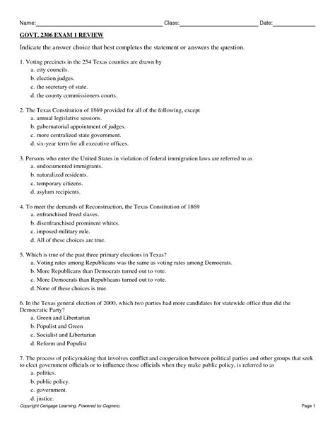 Government 2306 Test 1 (2022).pdf. College of the Mainlan