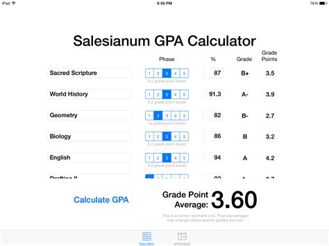 This calculator is not intended to calculate transfer GPAs. The semester grade point average is determined by dividing the total number of semester grade points earned by the total number of semester hours attempted for credit. Semester hours attempted on a Pass-Fail or audit basis do not affect your GPA.. 