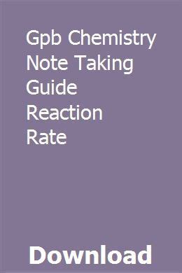 Gpb chemistry note taking guide reaction rate. - Electoral management design international idea handbooks series.
