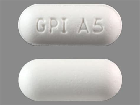 Gpi a5 white oval pill. Enter the imprint code that appears on the pill. Example: L484 Select the the pill color (optional). Select the shape (optional). Alternatively, search by drug name or NDC code using the fields above.; Tip: Search for the imprint first, then refine by color and/or shape if you have too many results. 