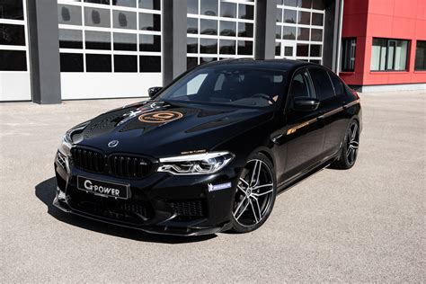 Gpower m5 f90. The BMW M5 is one of the F90 range of cars from BMW. Its engine is a turbocharged petrol, 4.4 litre, double overhead camshaft 90 degree V 8 cylinder with 4 valves per cylinder. In this application it produces 592 bhp (600 PS/441 kW) of power at 6000 rpm, and maximum torque of 750 N·m (553 lb·ft/76.5 kgm) at 1800-5690 rpm. The engine transmits ... 