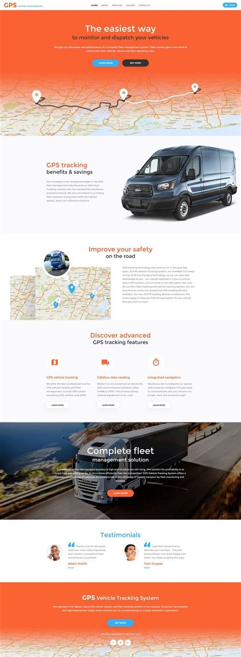 Gps Tracking Website Template For Vehicle Tracking Service By Motocms On Dribbble