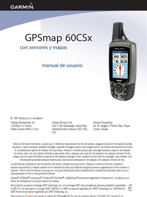 Gps garmin map 60csx manual en espanol. - Link belt rtc 8065 operators manual.